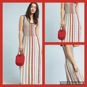 Anthropologie Bungalow Stripped Knit Maxi Dress